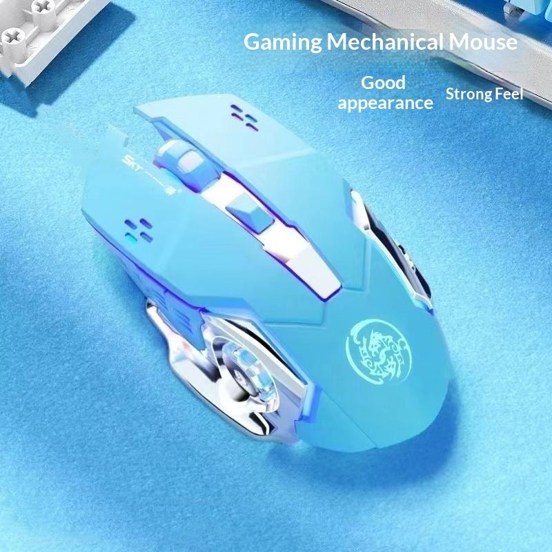 Wired Gaming Mouse, Wireless Bluetooth Charging For Laptops