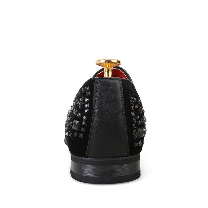 Inner Increase Rhinestone Casual Men's Shoes Korean Style Trendy Youth Trendy Shoes