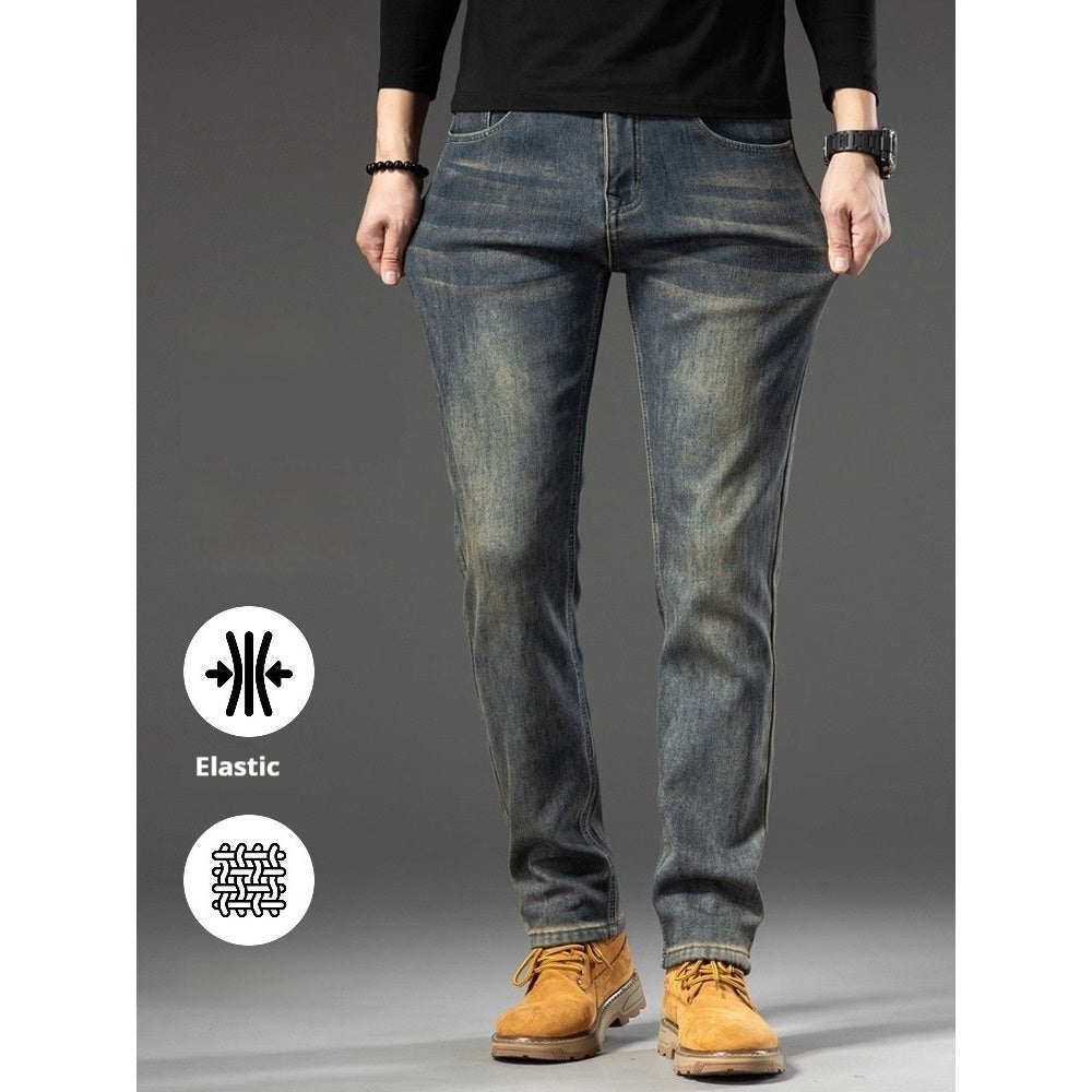 Men's Retro Slim-Fit Straight-Cut Casual Pants
