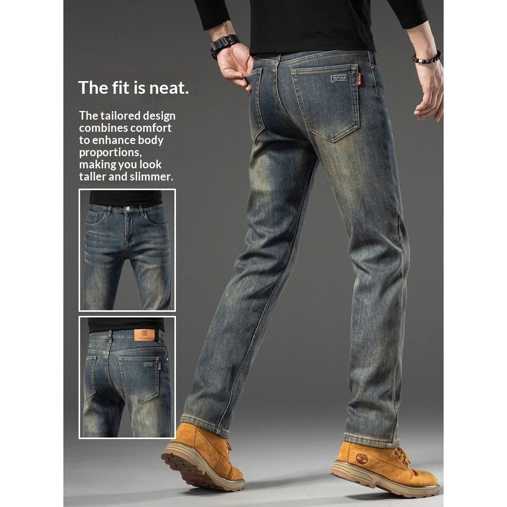 Men's Retro Slim-Fit Straight-Cut Casual Pants