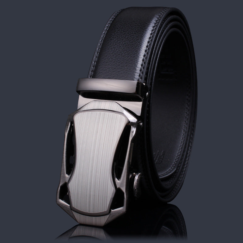 Mens Genuine Leather Belt With Automatic Buckle