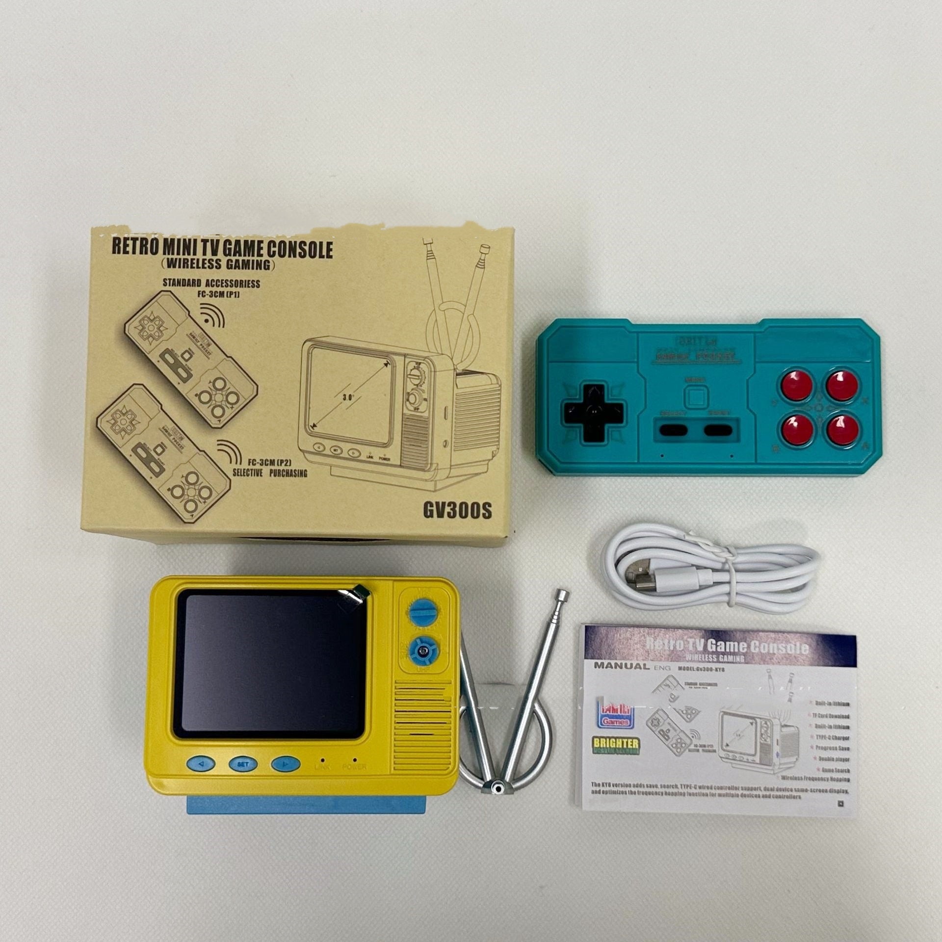 GV300S Retro-Style Creative Wireless C3 Gaming Console