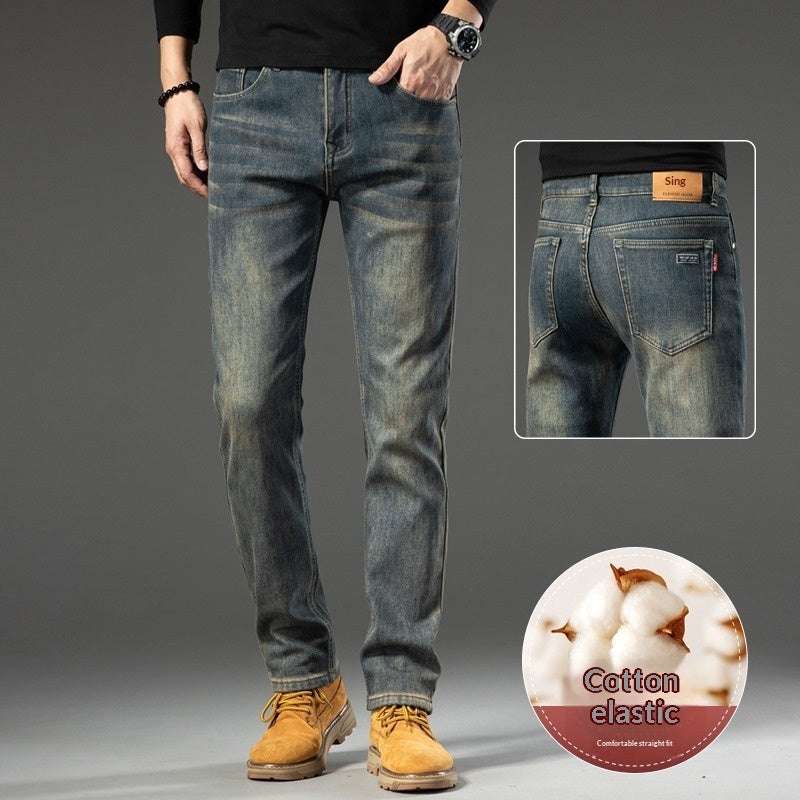 Men's Retro Slim-Fit Straight-Cut Casual Pants