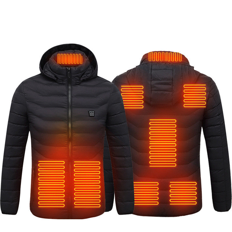 Nueva chaqueta calefactable, abrigo eléctrico USB, abrigo de algodón, ropa térmica calefactora.