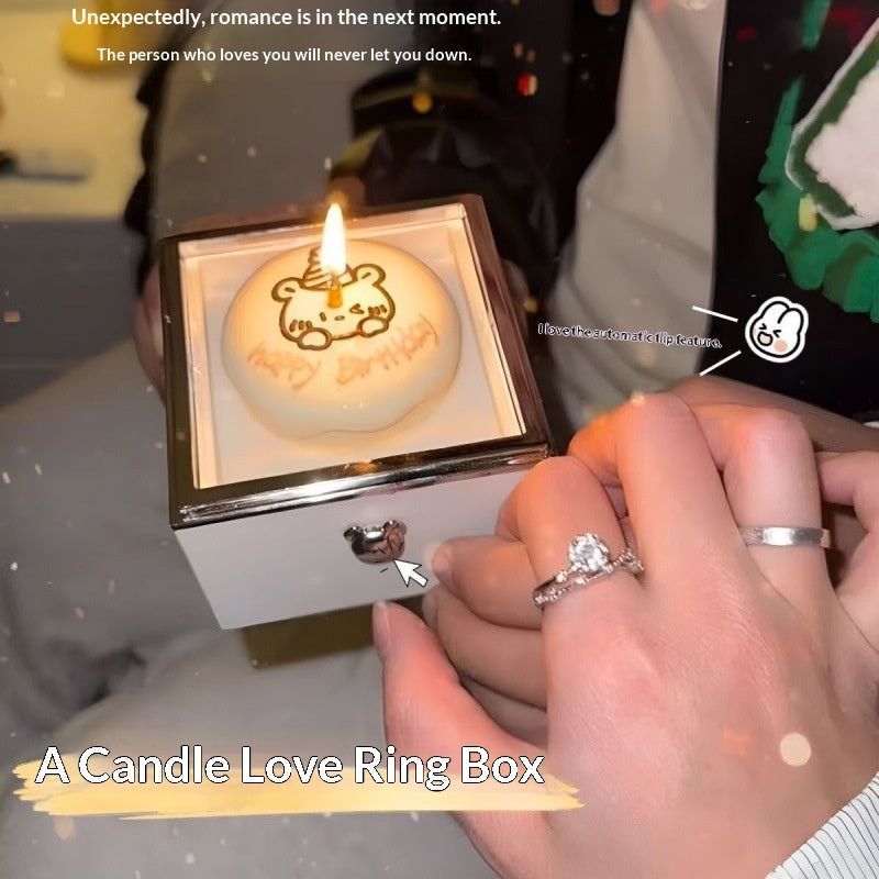 Creative Automatic Rotating Jewelry Box In The Shape Of A Little Bear Cake